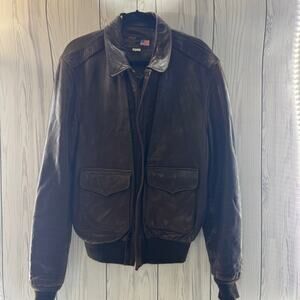 Vintage USA Cooper Type A-2 46L  US Air Force Flight Jacket Leather Brown Bomber